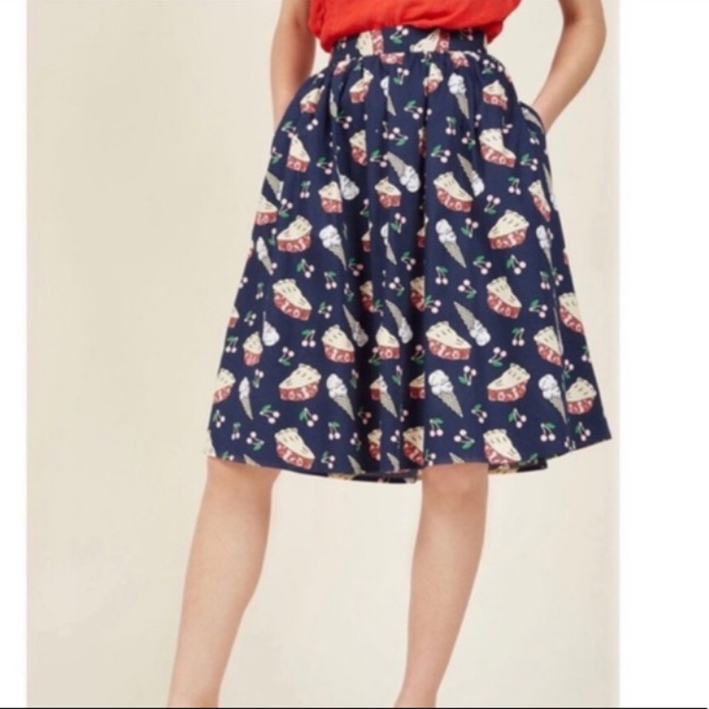 ModCloth Cherry Pie Ice Cream Skirt S